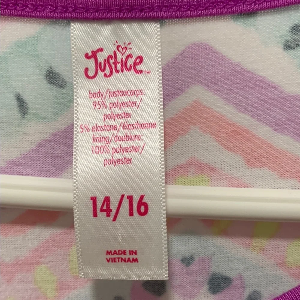 Justice Colorful Chevron Sleeveless Dress